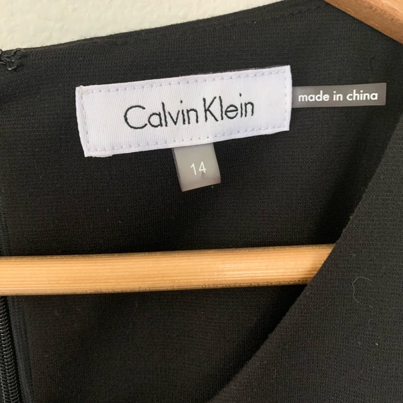 Calvin Klein faux leather midline sleeveless dress - Picture 2 of 5